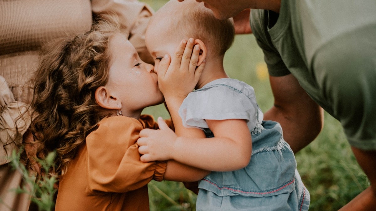 a person and a couple of children
